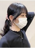 顔周りカット/小顔/おくれ毛/韓国風ヘア/くびれヘア大人ガーリー