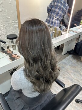 ブレンド 渋谷(BLend) 前髪アンブレラカラーグレージュ韓国