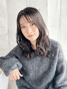 ナル 宇都宮(nalu) 透けバングのセミウェットのヨシンモリスタイル