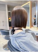 ボブショートボブ縮毛矯正ベージュグレージュ門前仲町