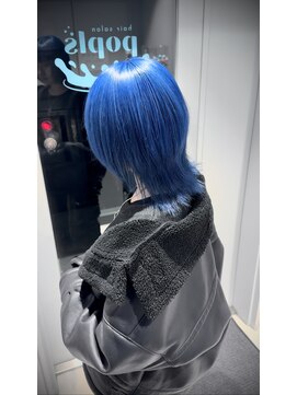 中性ウルフ/ハイトーンウルフ/ブルーラベンダー/色落ちシルバー