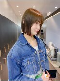 イメチェン外ハネボブ美髪ワイドバング/ミニボブ髪質改善