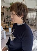 ワンブリーチ 白髪ぼかし マッシュウルフ【30代/40代/50代】