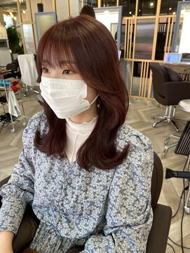 アリスバイアフロート 自由が丘(ALICe by AFLOAT) 結んでも可愛い後れ毛カット/ピンクカラー