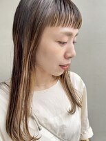 ヘアー アイス 御器所本店(HAIR ICI) オシャレママオン眉前髪カットインナーカラーブリーチベージュ