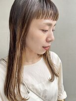 ヘアー アイス 御器所本店(HAIR ICI) オシャレママオン眉前髪カットインナーカラーブリーチベージュ