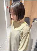 "久保田"ミニボブインナーカラー縮毛矯正ストレート前髪カット