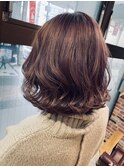 ピンクアッシュで可愛い透明感あるヘアスタイル