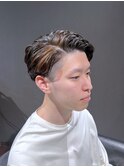 ビジネスツーブロックショート ナチュラルパーマ オールバック