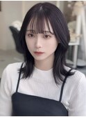 透明感ラベンダーグレージュミディアムボブカット【高崎】