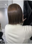 切りっぱなしボブ×こっくりブラウンカラー