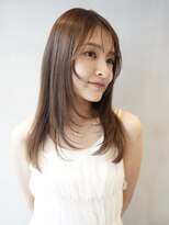 顔まわりレイヤーカット/くびれヘア/透明感ベージュ/渋谷