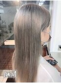 【レミー100%/54cm】シールエクステ×グレーパール