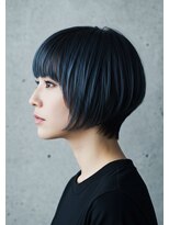 ハピネス 王寺店(Happiness)&nbsp;ショートウルフ ウルフカット 中性ウルフ ブルーブラック 王寺