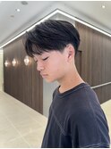 メンズセンターパートウルフセンターパートニュアンスパーマ襟足