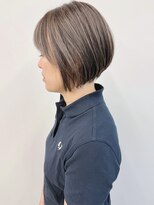 モリオ(morio) 【morio浦和 安齋】ハイライトカラーショートボブ白髪ぼかし