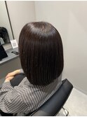 艶ブラウン×まとまり大人ボブ