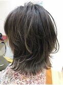 グラデーションウルフボブ