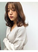 【シースルー前髪の愛されゆるふわミディ】