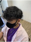 メンズヘアフェザーパーマサーフカール刈り上げセンターパート
