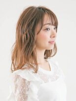 アース 三軒茶屋店(HAIR&MAKE EARTH)&nbsp;三軒茶屋_レディース_セミロング_コテ巻き_パーマ_ブラウン_小顔