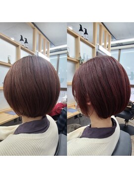 ナチュラル 泉中央店(Natural) ショートボブ×ピンクベージュ