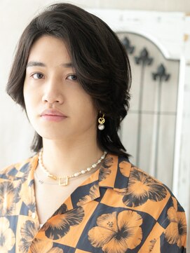 トニーアンドガイ メン 与野駅前店(TONI&GUY MEN) Cカールでルーズなかきあげバングメンズロングウルフd与野