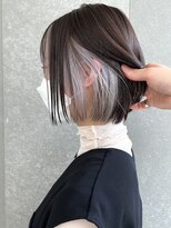 ロンドワン 三宮元町(Lond one) インナーカラー/くびれボブ/グレー