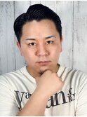 メンズショートビジネスツーブロックセンターパートフェード