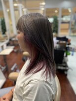 ラディシュ さがみ野(RADISH)&nbsp;20代30代40代ストレートインナーカラーピンクアッシュ美肌