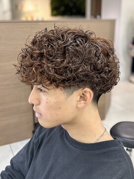 短めプードルパーマスパイラルパーママッシュツーブロック