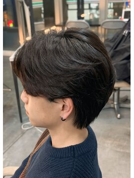 バース 梅田中崎町店(BIRTH) 曲がる縮毛矯正　ニュアンスパーマ　センターパート