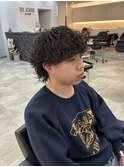 メンズウルフスタイル×波巻きパーマ