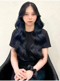 新宿韓国風スーパーロングヨシンモリブルーブラック