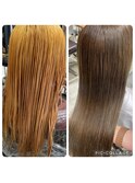 【Feria 渋谷】縮毛矯正履歴×ケアWカラー "Tsuyuki"