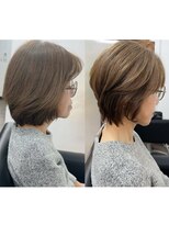 ゲイン(Gain)&nbsp;ショートカット白髪ぼかしダブルカラーハイライトレイヤーカット