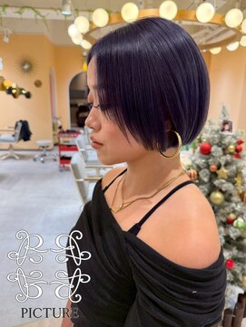 ピクチャー(PICTURE) ボブ/ブリーチ/ダブルカラー/バイオレット/アッシュバイオレット
