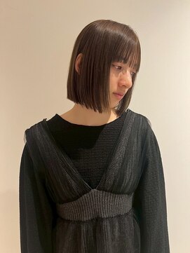 Folklore【フォークロア】翠町支店　《髪質改善サロン》 酸性ストレート+ダークラベンダーアッシュで少しモードなボブ