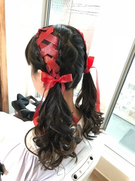 ロカット サロン(Roquat Salon) リボンツインテールアレンジ【ヘアアレンジ/立川/浴衣/袴】