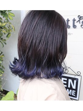 ラピッツヘアデザイン(la Pitt's hair design) 暗髪×ラインカラー