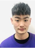 スキンフェードぱっつん前髪のショート1