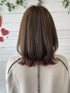 フレア 心 武庫之荘(flare) #外ハネボブ#インナーピンクカラー