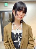 【BLACK】姫カット_ワイドバング_切りっぱロブ_ぷつっとカット