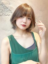 ロンド クラン 岡崎(Lond Clan)&nbsp;小顔ヘア　ヌーディーカラー　韓国ボブ　切りっぱなしボブ