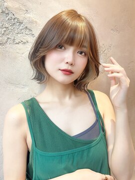 ロンド クラン 岡崎(Lond Clan) 小顔ヘア　ヌーディーカラー　韓国ボブ　切りっぱなしボブ