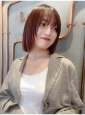 【澤口】黒髪ボブルフネビージュ小顔に見せるワンレン