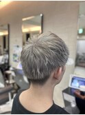 ブリーチメンズマッシュ透明感ホワイトシルバーアッシュカラー