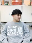 べリーショートダークアッシュニュアンスパーマ韓国マッシュ