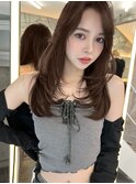 韓国ヘアーハッシュカットレイヤーカットグレージュブリーチ無し