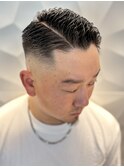 20代30代40代メンズビジネスツーブロックアッシュブラック